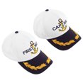 thumbnail image 1 of 2pcs Matching Captain Boating Baseball Cap Sailor Navy Hat Decorative Captain Baseball Cap, 1 of 8