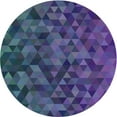 thumbnail image 1 of Ahgly Company Indoor Round Patterned Purple Abstract Area Rugs, 4' Round, 1 of 6