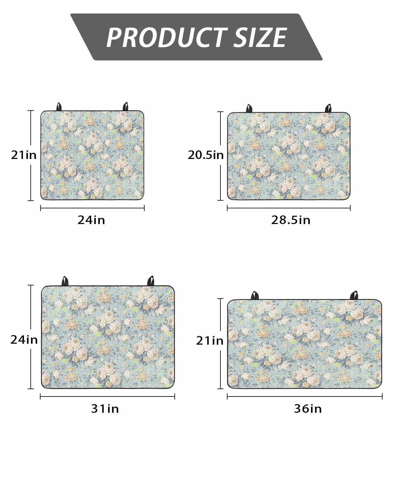 Stove Top Covers for Electric Stove, Blue Flowers Glass Stovetop Cover Protector, Romantic Farmhouse Botanical Floral Leaves Induction Cooktop Protector Oven Mat for Kitchen Countertop 24"x21"