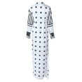 thumbnail image 6 of Women Dresses Plus Sexy Lapel Dresses Long Sleeved Printed Fashion Dresses White Trendy Skirt Size S, 6 of 7