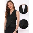 thumbnail image 2 of DARING DIVA Womens Sleeveless Suit Vest V-Neck Button-Down Blazer Waistcoat S Black, 2 of 6