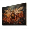 thumbnail image 2 of Designart "Sunflower Bee Animal Vibrant I" Animals Print on Natural Pine Wood, 2 of 5