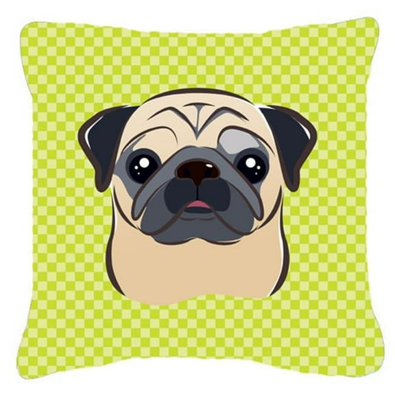 Dog Face Checkerboard Design Fabric Decorative Pillow