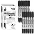 thumbnail image 1 of Marqueurs Permanents à Double Pointe [Crown], Noir, Pointe Double Ogive, 12 Unités, 1 of 6