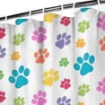 thumbnail image 3 of Pets Paws Print Colorful Shower Curtain 36"x72" ,Bathroom Decorative Shower Curtains Set with 12 Hooks,Modern Waterproof Washable Shower Curtain, 3 of 6