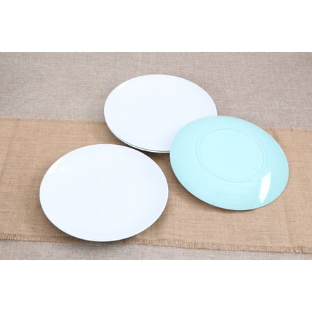 Mainstays Outdoor Melamine Teal Mix and Match Dinner Plates, Set of