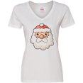 thumbnail image 3 of Inktastic Cute Santa Claus Face Women's V-Neck T-Shirt, 3 of 5