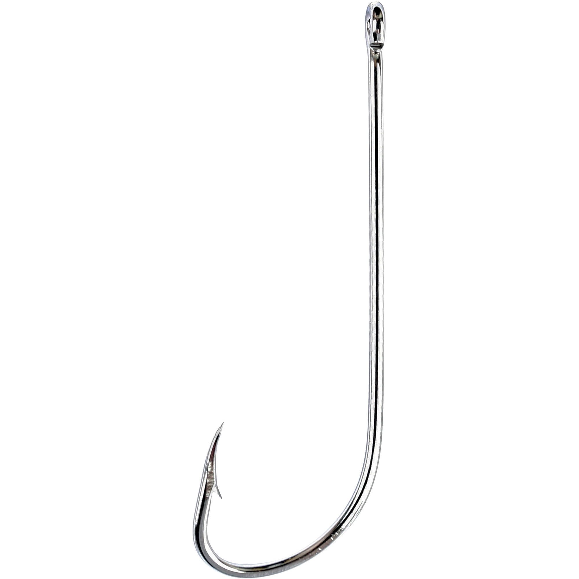 Eagle Claw 066NFH-4 2X Long Shank Offset Hook, Nickel, Size 4, 50 Pack