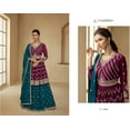 thumbnail image 5 of Wedding Wear Pakistani Indian Designer Sewn Shalwar Kameez Lengha Suits ( Purple, XXL - 46 ), 5 of 7
