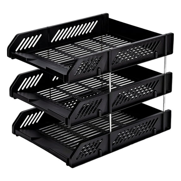 3 Tier Filing Trays Desk File Organizer for A4 Documents and Letters Paper Storage Holder Efficient File Rack and Solution