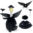 thumbnail image 6 of PiGOGI Halloween Black Winged Witch Goose Outfit for 23 Inch Porch Lawn Statue Witch Hat and Cape Set Funny Outdoor Garden Patio Yard Holiday Party Decor, 6 of 6