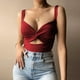 thumbnail image 1 of ICHUANYI Clearance Women Solid Sexy Appliques Sleeveless Pullover Vest Tank Crop Tops Shirts(Red, S) ICHUANYI WER2023080905990, 1 of 6