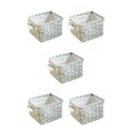 thumbnail image 2 of Destyer Cotton Linen Desktop Storage Basket Sundries Storage Box Space-Saving Bag Organizer, Blue No.02 5PCS, 2 of 6