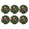 thumbnail image 2 of Bingfone Vintage Christmas Leather Drinks Coasters With Set Of 6,Suitable For Home Kitchen,Coffee Cup Coasters Home Gift, 2 of 9