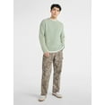thumbnail image 2 of No Boundaries Men's & Big Men's Thermal Stitch Crewneck Sweater, Midweight, Sizes XS-3XL, 2 of 5