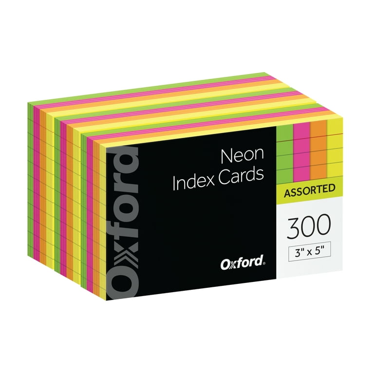 Oxford Color Coded 3 x 5 Index Cards, Lined, Assorted Colors, 100/Pack  (4753)
