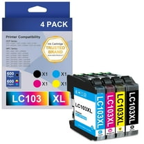 LC103 Ink cartridges Compatible for Brother LC103XL LC101 High Yield Work with Brother MFC-J870DW MFC-J6920DW MFC-J6520DW MFC-J450DW MFC-J470DW (1 Black, 1 Cyan, 1 Magenta, 1 Yellow, 4 XL Pack)