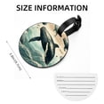 thumbnail image 5 of Whale 2pcs PU Leather Round Bag Tags with Privacy Cover and Name ID Tag - Suitcase Tags for Travel Luggage, Handbags, Backpacks, School Bags, 5 of 6