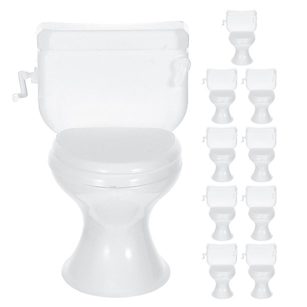 10 piezas mini asiento de baño muebles de muñecas de juguete muebles de baño miniatura juguete para pastel pequeño topper muebles de baño accesorios de casa de muñecas