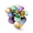 Purple-Green-Gold, variant on Enamel Flower Stretch Ring, Hand-Painted Matte Oil Multi-Layer Floral Petal Geometric Creative Statement Rings for Women Fashion Jewelry Accessories