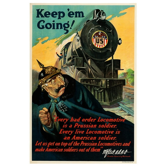World War 1 - Railroad - Vintage Travel Poster (8x12Inches(US/CANonly))
