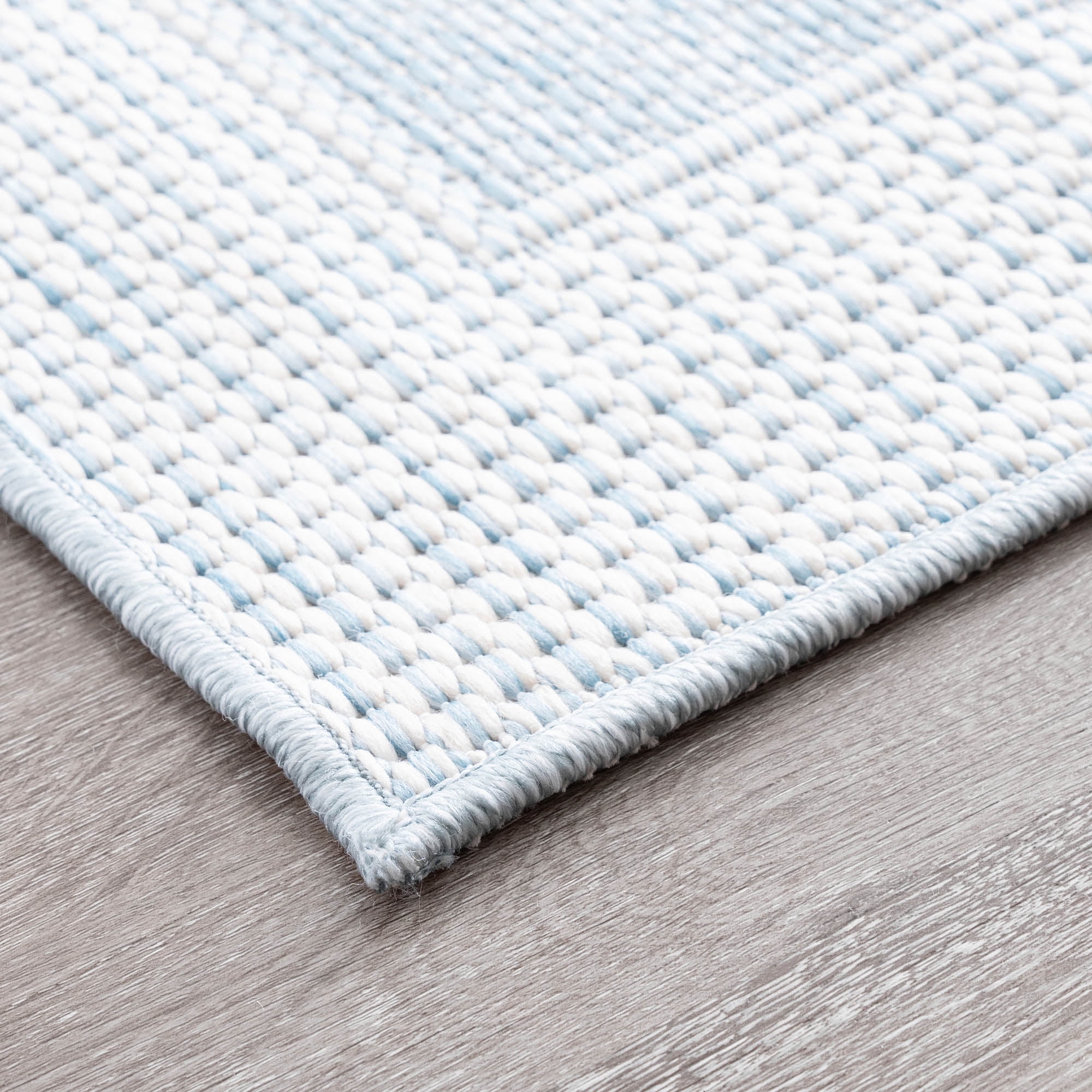 Bliss Rugs Bailey Transitional 2' x 7' Aqua and White Indoor Outdoor Area Rug