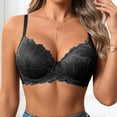thumbnail image 6 of Kvture Women's Push Up Bra Lace Comfort Padded Plunge Underwire Bras Lift Up Black Bra 85C, 6 of 8