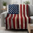 thumbnail image 2 of Red American Flag Blanket Soft Cozy Warm Throw Blanket for Couch, Plush Fuzzy Flannel Fleece Blankets for Sofa, Navy Blue Stars Wooden Bed Blankets Lightweight Gifts for Women, 50"x80", 2 of 9