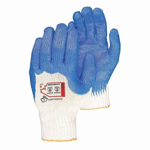 Knit Gloves, Cotton, Rough 4-Mar, Knit, Blue/White, XL ( 10 ), 12 PK S7NT-10