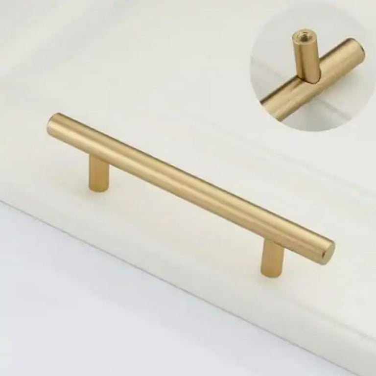 Modern Brushed Brass Kitchen Cabinet Drawer Knobs Gold Dresser Knobs  Furniture Cupboard Pulls Handles-iCabinet Hardware Co., Ltd