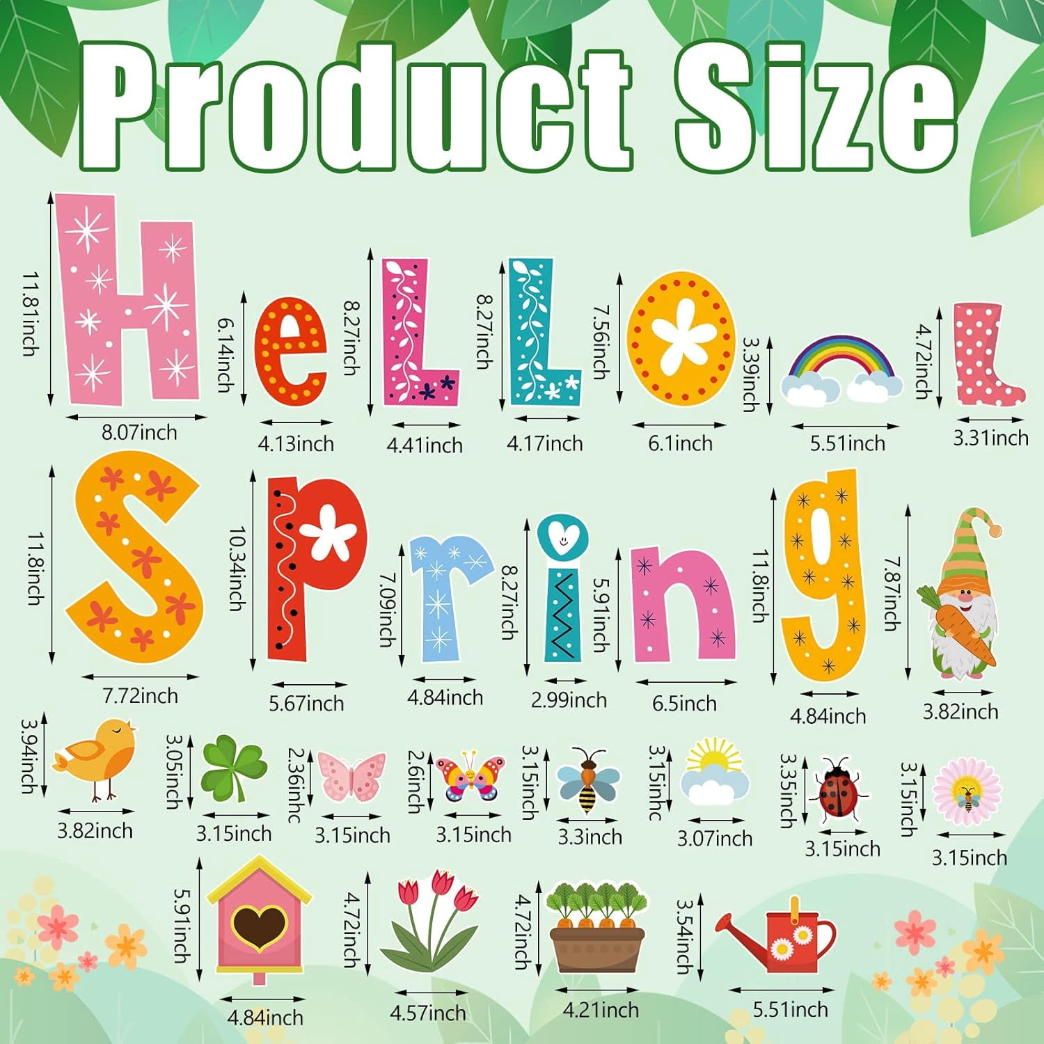 26 Pieces Spring Garage Door Decorations Magnets Hello Spring Garage Magnetic Stickers Flowers Birds Refrigerator Car Decals Spring Season Decor Holiday Magnets for Spring Car Garage Decor