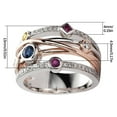 thumbnail image 3 of Kayannuo Silver Shining Full Diamond Ring Colorful Geometric Gemstones Women's Diamond Ring, 3 of 7