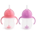 thumbnail image 1 of Munchkin Vaso Para Sorber En Cualquier Ángulo Para Niños Pequeños, Vaso Entrenador Con Pajita Ponderada Y Tapa Con Cierre De Clic, 7 Onzas, Paquete De 2, Rosa/Púrpura, 1 of 1