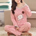 thumbnail image 3 of ENJOYW Ensemble de Pyjama Décontracté pour Femmes Imprimé Animal Col Rond Pantalon Long Vêtements de Nuit Polyester, 3 of 7