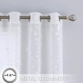 thumbnail image 2 of Haperlare 52" W x 63" L Semi Sheer Curtains Leaf Embroidered Grommet Voile Drapes for Living Room Bedroom Window Treatments, Taupe, 2 Panels, 2 of 6