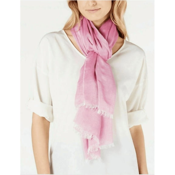 Calvin Klein Women's Rectangle Chambray Woven Scarf One Size Magenta