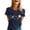 Navy, variant on Women's T-Shirts Basic Tops Letter Daisy Flower Print Short Sleeve Summer Gift Clothes
