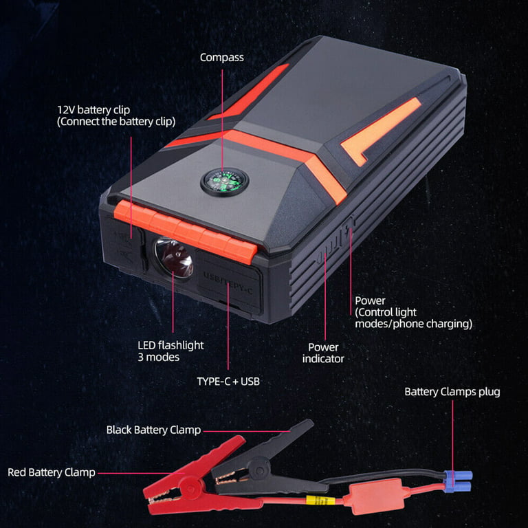 Portable Auto Jump Starter 30000 mAh, Multifunctionele Powerbank /  Jumpstarter