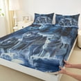 thumbnail image 3 of Manfei Jungle Wildlife Wolves Full Size Sheets,Woodland Animal Bed Sheets,Hello Winter Snow Pine Sheet Sets For Kids,Breathable Home Decor,4-Piece, 3 of 7