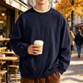 thumbnail image 2 of Men's Crew Neck Pullover Sweatshirt, Loose Fit Long Sleeve Casual Street Hip Hop Top for Spring Fall Daily Outfits, 2 of 5