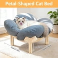 thumbnail image 3 of iFaveorr Elevated Cat Bed – Washable Flower Pet Cushion, Sturdy Wooden Frame, Heavy-Duty Lounge for Indoor Cats & Small Dogs, Gray, 3 of 7