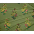 thumbnail image 4 of oneOone Polyester Lycra Fabric Leaves|Swirl & Floral Block Print Sewing Fabric BTY 56 Inch Wide, 4 of 4