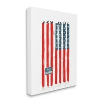 Stupell Industries American Flag Birds on Wall Political Statement Canvas Wall Art by Balazs Solti