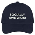 thumbnail image 1 of Trendy Apparel Shop Socially Awkward Embroidered Brushed Cotton Adjustable Cap Dad Hat, 1 of 2