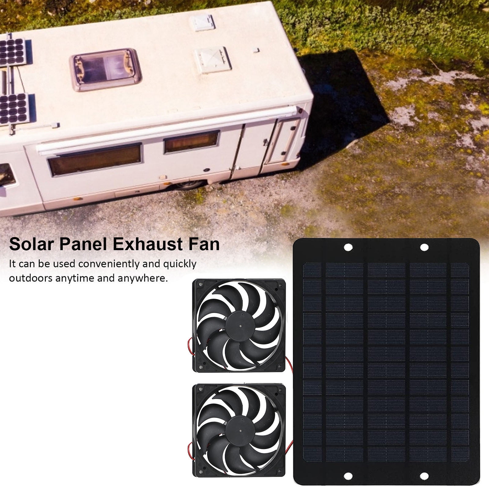 Tuphregyow Solar Panel Fan Kit,Waterproof Solar Powered Dual Fan,10W 12V Solar Exhaust Fan,Cooling Ventilation Projects for Chicken Coop, Greenhouse, Dog House, Shed, Pet Houses, Window Exhaust