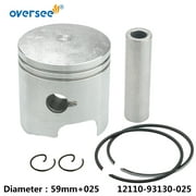 Oversee 12100-93120-025 Piston Set +025 For Suzuki Outboard Motor 2T 9.9HP 15HP DT15 Two Stroke 12100-93120 Oversize 025