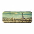 thumbnail image 1 of Eiffel Tower Computer Mouse Pad, Paris Cityscape France Scene View from a Wooden Deck Table Urban Life Classic, Rectangle Non-Slip Rubber Mousepad Large, 31" x 12" Gaming Size, Teal, by Ambesonne, 1 of 2