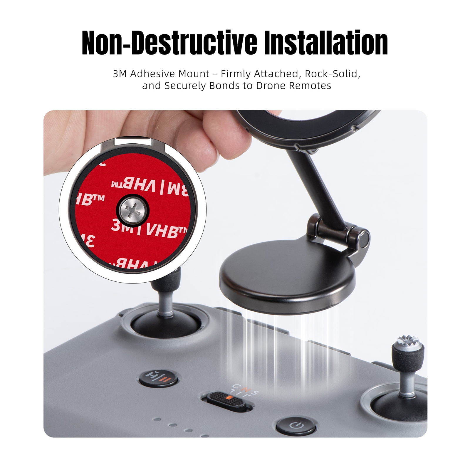Foldable Magnetic Phone Stand for DJI RC-N1 / N2 / N3 Remote Control Adjustable Phone Holder 360° Rotation Phone Mount Adapter