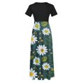 thumbnail image 5 of Puntoco Vestido De Manga Corta Con Cuello Redondo Y Falda Larga Estilo Resort Con Estampado Floral Para Mujer Negro L,Regalos Para Mujer Joven, 5 of 5