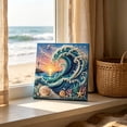 thumbnail image 5 of Underwater Waves Diamond Art Kit, with Frame Crystal Rhinestone Canvas for Home Wall Decor Relaxing DIY Craft Gift, Gifts for Family and Friends(Waves), 5 of 8
